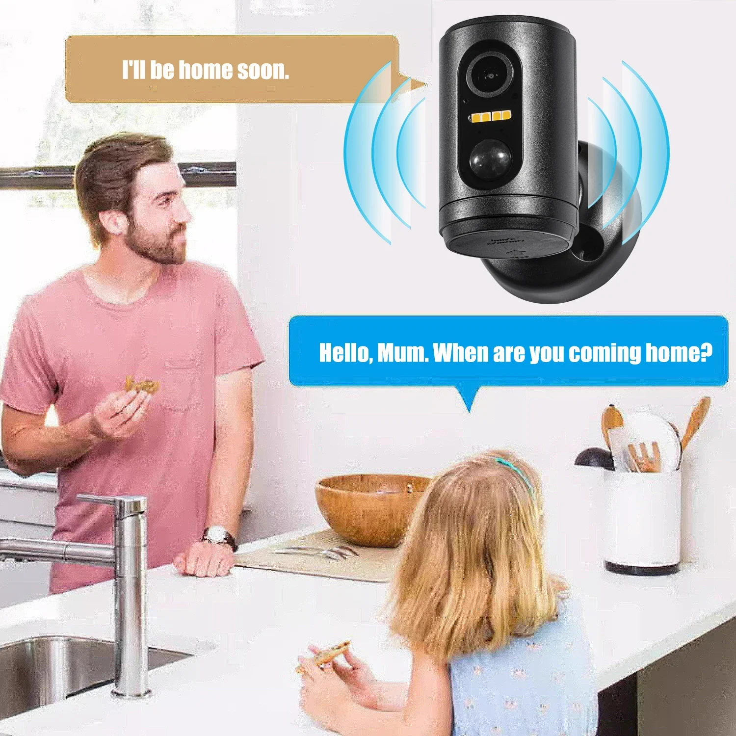 Mini telecamera Wifi da 2mp con batteria a lungo Standby per interni PIR Motion Detection Wireless HD Video Security CCTV IP Smart Home Camera