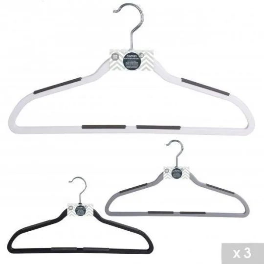 ARISE Shop Plastic Non-slip Thin Clothes Hangers Hooks Black Coat Shirt Shorts Suits Random Color