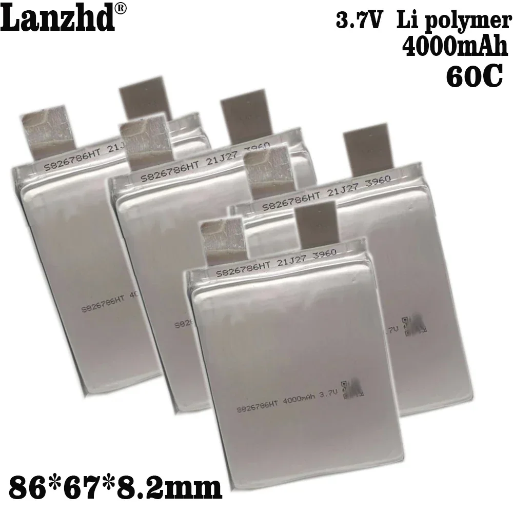 1-10pcs New 3.7V Li-Polymer Replacement Cell 4000mAh 60C For Car Starter Drone Emergency Jump Starter Automobile Ignite Drone