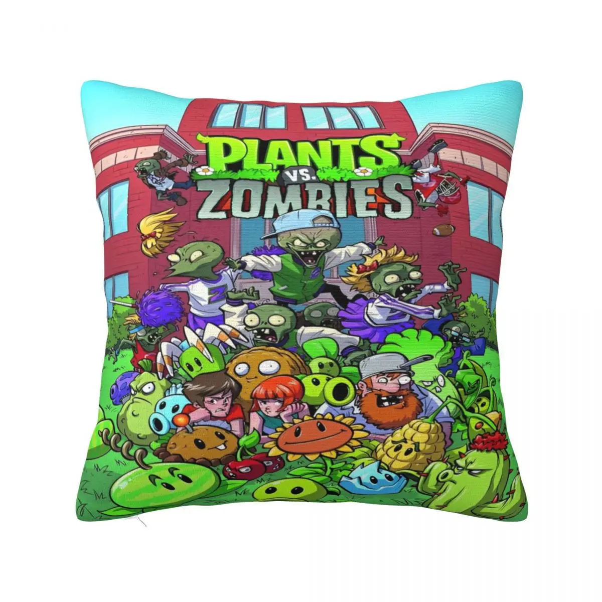 Plants-vs-Zombie Game Printing Pillowcase Cushion Cover Pillow Covers Y2K Home Decor Square Multiple Sizes