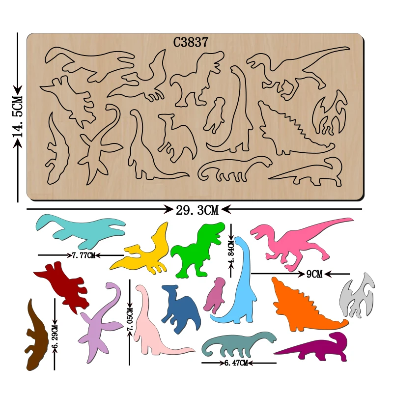 New dinosaur Wooden die Scrapbooking Cutting Dies C3837