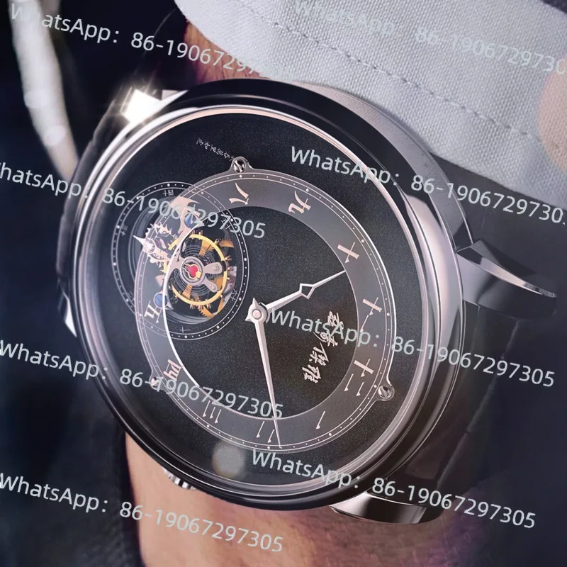 

Оригинальные ограниченные серии, оригинальные часы в китайском стиле, мужские механические часы с турбийоном, водонепроницаемые мужские часы из полой кожи