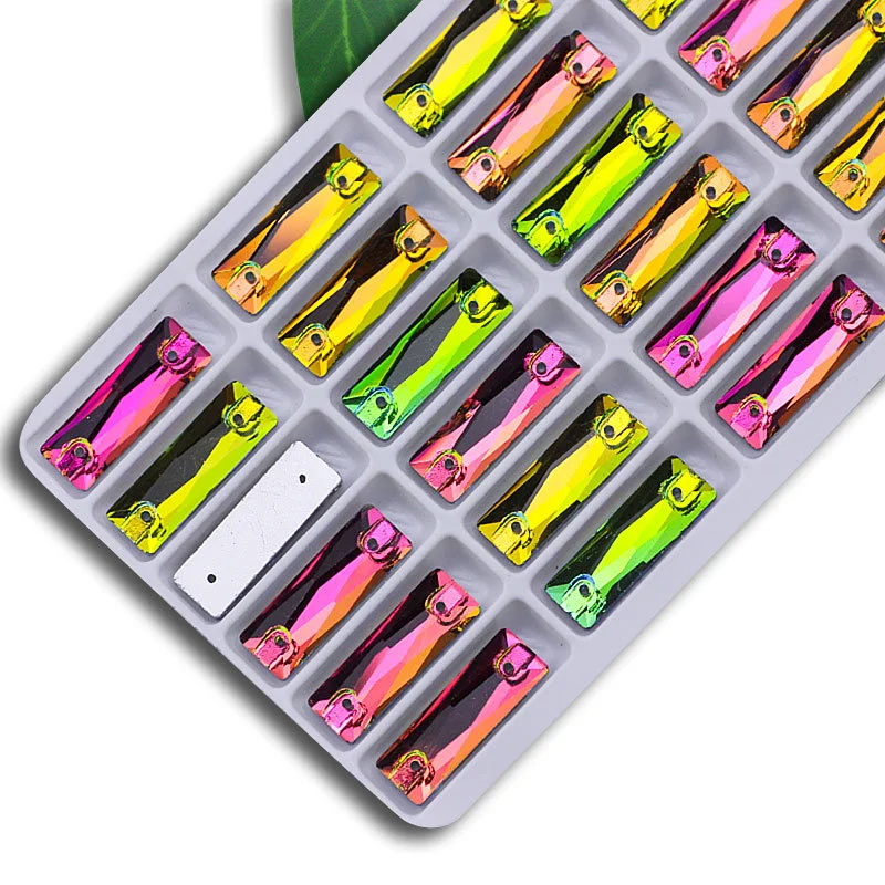 

Стразы пришивные прямоугольной формы, 5 размеров, из блестящего стекла, с плоским дном, для шитья и рукоделия