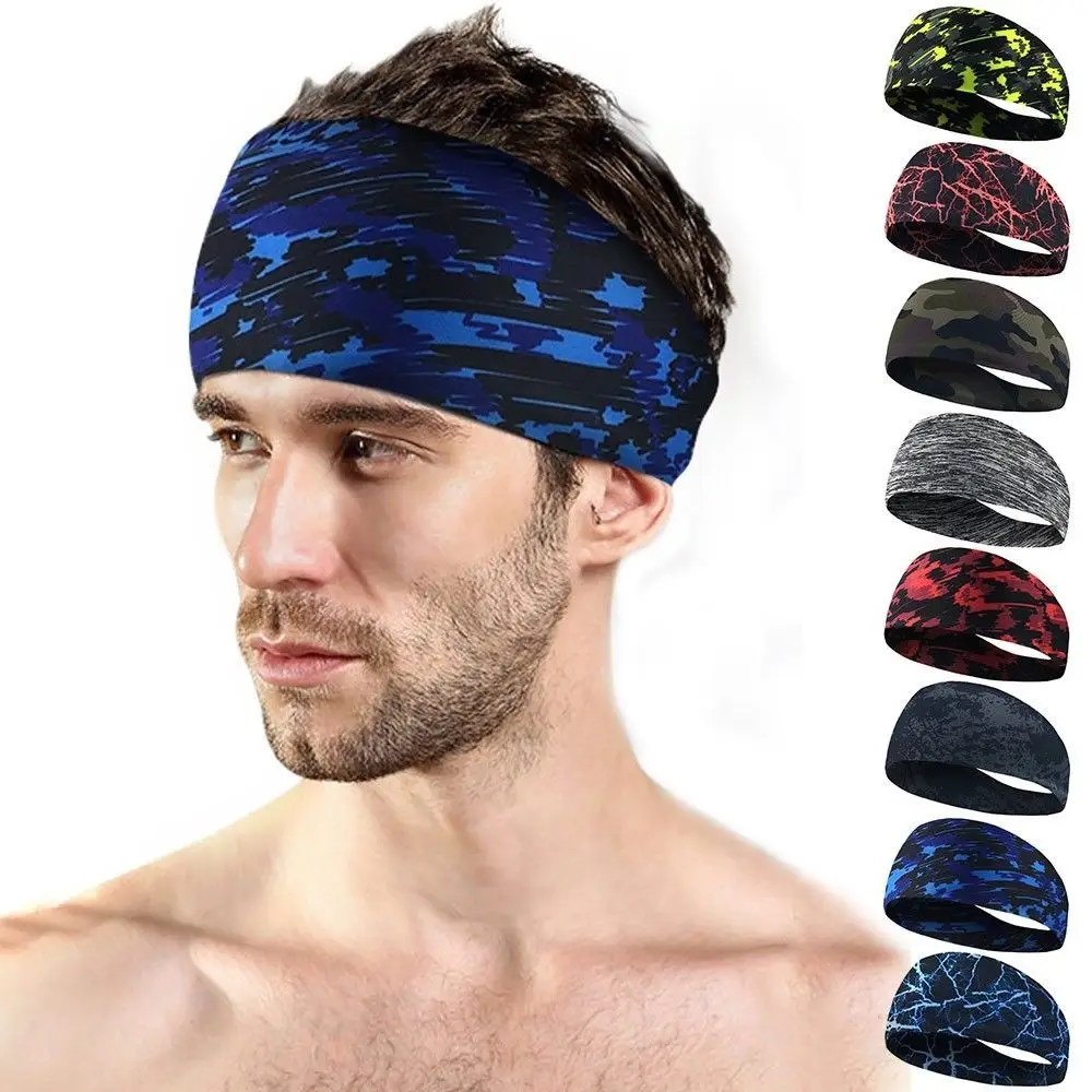 Absorbent Unisex Sport Sweat Headband Cycling Yoga Gym Running Cycling Sweatband Stretch Hair Bands