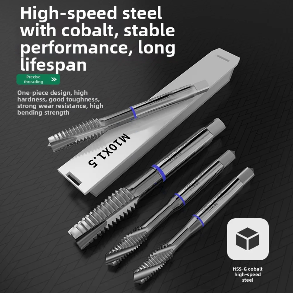 

Метчик со спиральными канавками, высококобальтовая высокоскоростная сталь для металлообработки M12x1,75, промышленный класс для ЧПУ и ручных инструментов