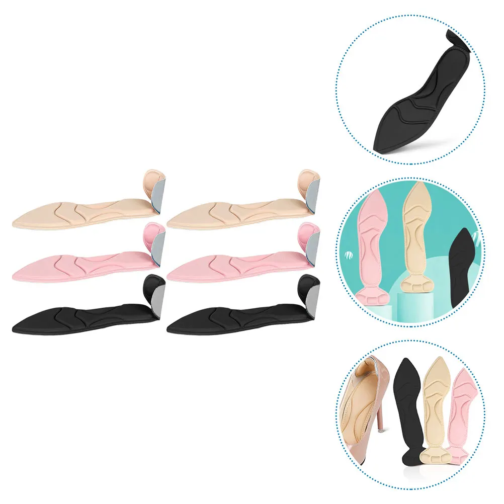 

3pcs High Insoles Self-Adhesive Cushion Pads For Women Shoes Comfortable Breathable Wear-Resistant Shoe Inserts Heel Protectors