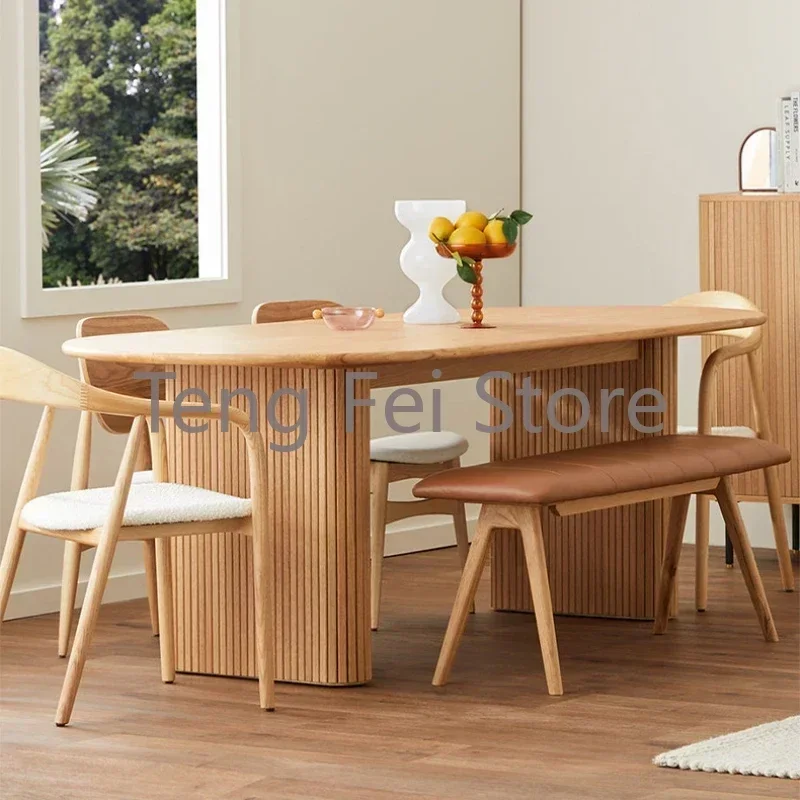 Oválné dřevěný domácí jídelní stolečky kuchyň luxusní outdoorové pivot moderní jídelní stolečky žití pokoj mesas de comedor nábytek SR50DT