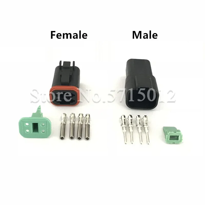 4 Hole DT06-4S DT04-4P Black Colour Waterproof Electrical Connector Female Male Automotive Socket For Deutsch
