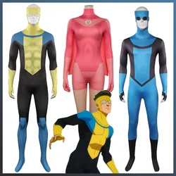 Mark Grayson Cosplay Men Costume Anime Cartoon Invincible Male Superhero Roleplay Fantasia Outfits Halloween Carnival Cloth