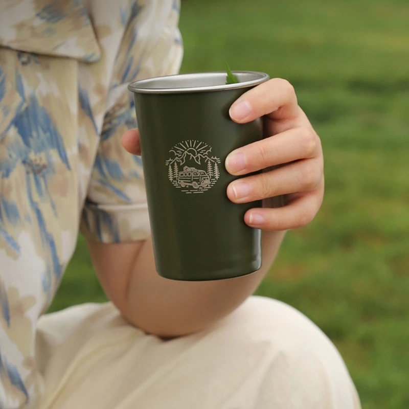 

Premium 304 Stainless Steel Camping Cup Outdoor Drinkware For Hiking Backpacking Durability Rusts Resistant Mugs