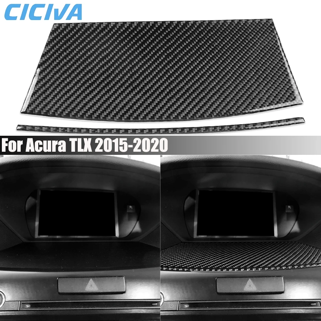 

Carbon Fiber Car Accessories Center Console Screen Panel Decorative Interior Cover Trim Modified Sticker For Acura TLX 2015-2020