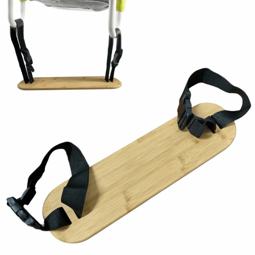 Equipped Adjustable Height Footrest Wooden With Rope Foot Pedal Bamboo Hanging Rope High Chair Footrest Toddler