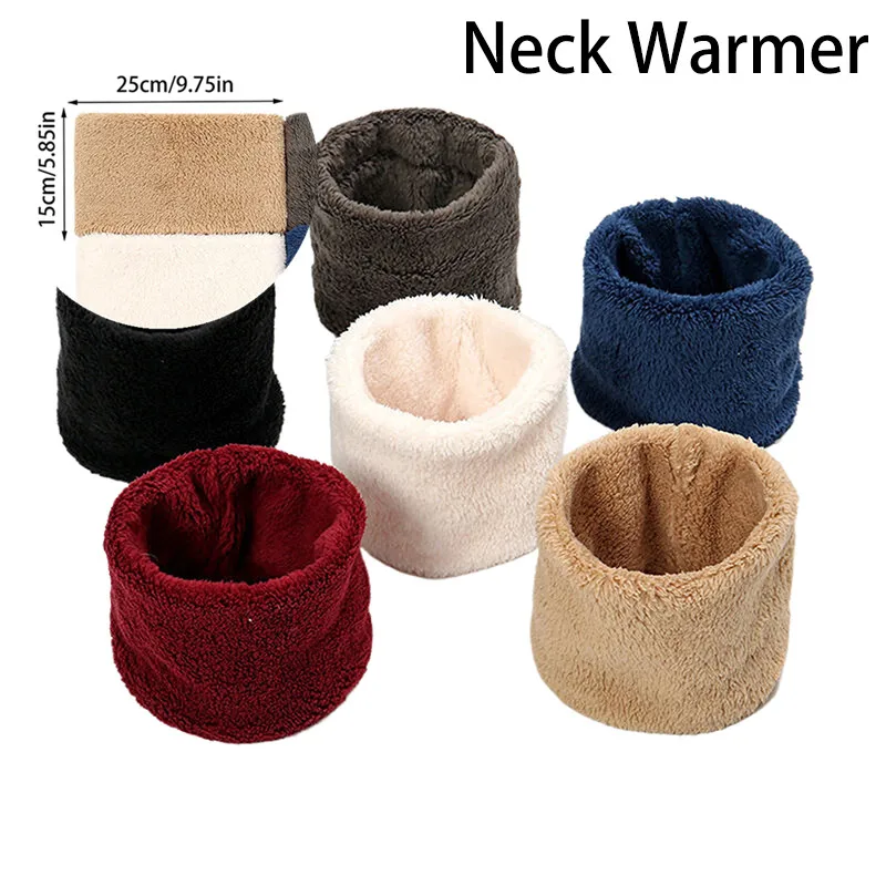 1Pieces Classic Design Women Faux Fur Plush Scarf Solid Color Soft Neck Gaiter Cute Coldproof Neck Warmer Skiing Mask