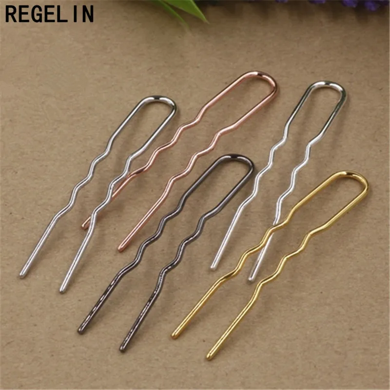 REGELIN Metal Hairpins Hair Sticks Hair Pin Hairpin Hair Wear Findings 10pcs/lot DIY For Women Vintage Jewelry