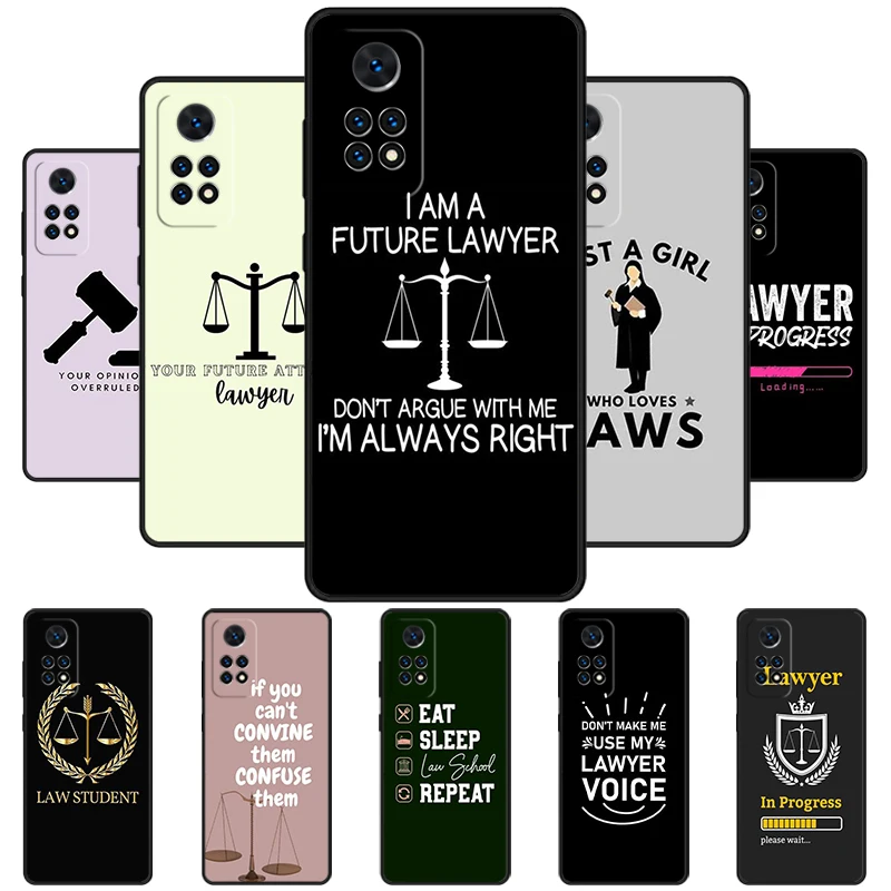 Law Student Lawyer Judge Phone Case For Redmi Note 11 EPro 11S 10T 9S Promax 8 Pro Xiaomi Mi 11 12X 12S Ultra Cover