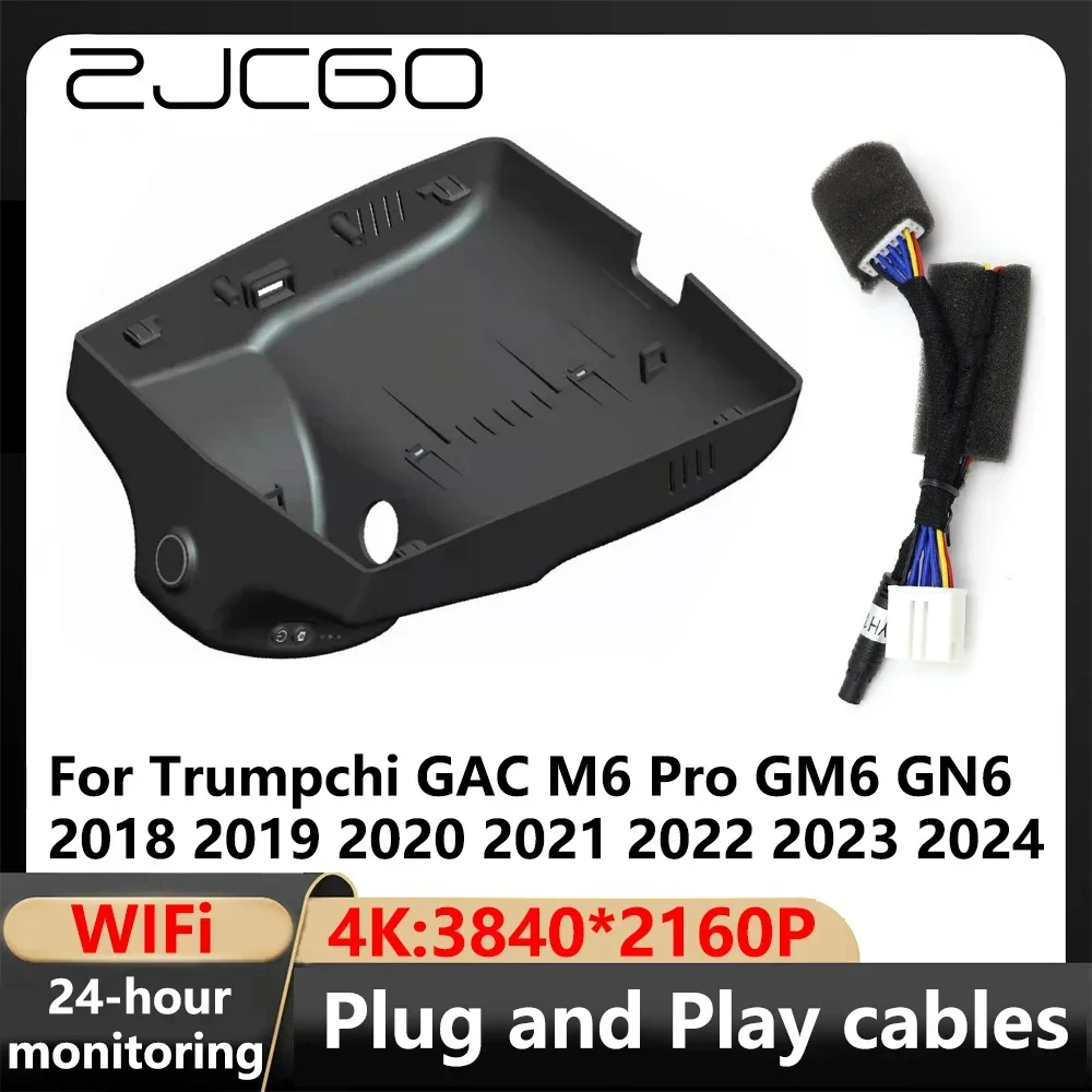 ZJCGO 4K Wifi 3840*2160 DVR Dash Cam Camera Video Recorder For Trumpchi GAC M6 Pro GM6 GN6 2018 2019 2020 2021 2022 2023 2024