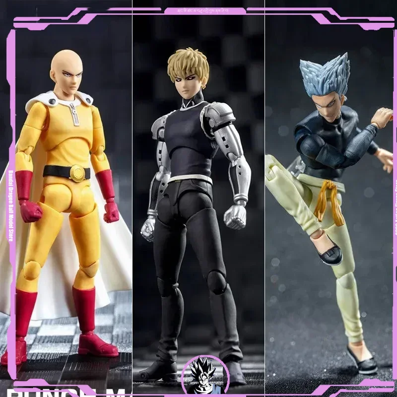 In Stock Anime-land Dasin/Great Toys/GT One Punch Man Saitama Genos Garou 1/12 14cm/5.5 Inch SHF/S.H.F PVC Action Figure Model