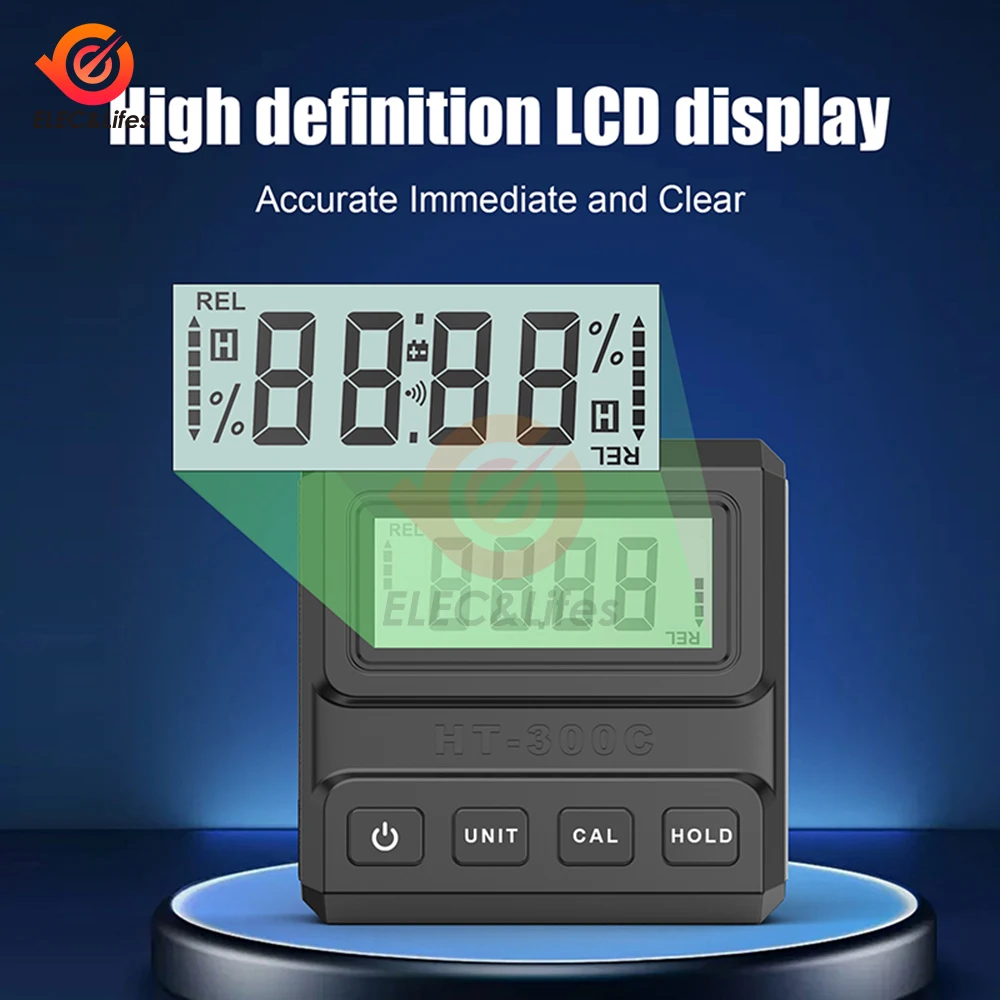 HT-300C 4*90 Degree Digital Inclinometer LCD Angle Protractor Protractor Slope Meter Single-side Magnetic Electronic Goniometer