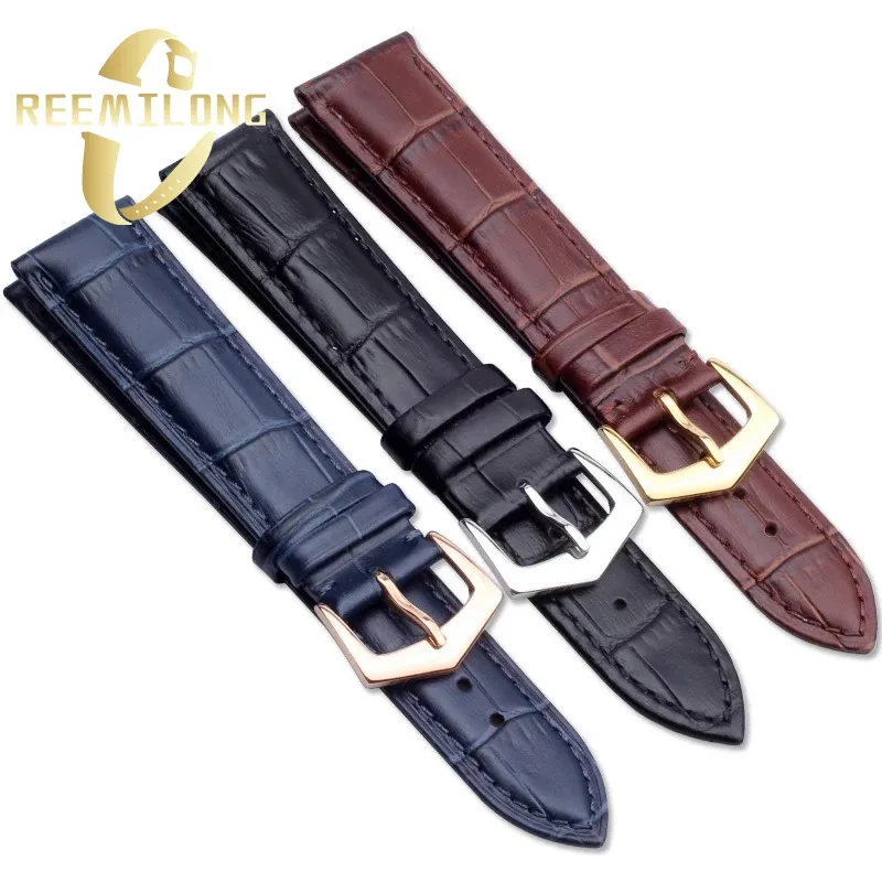 حزام ساعة من جلد البقر لساعة باتيك فيليب أسود بني 18 مللي متر 19 مللي متر 20 مللي متر حزام ساعة جلدي فضي وردي ذهبي دبوس مشبك إكسسوارات
