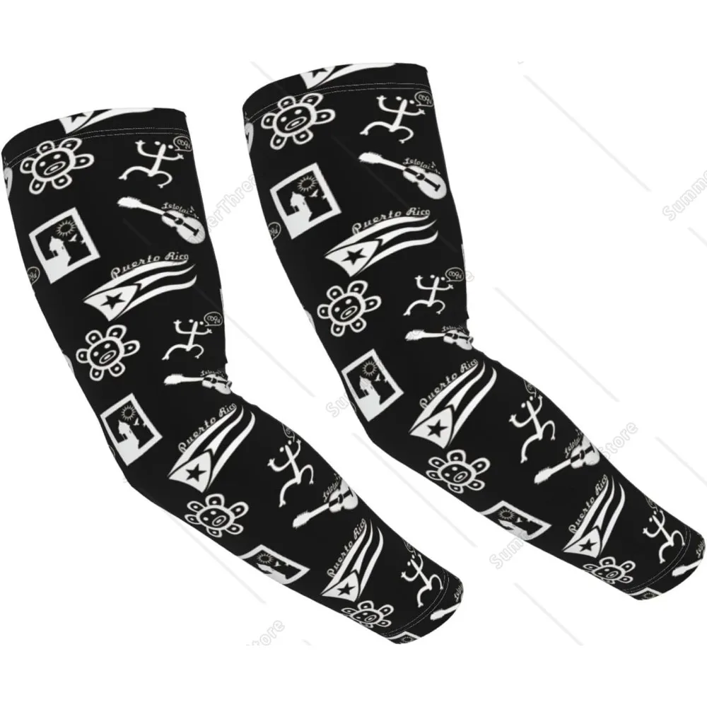 

Cute Puerto Rico Flag Arm Sleeves for Men Women Sun Sleeves Sports Cooling Sleeve for Golf Running Cycling Hiking
