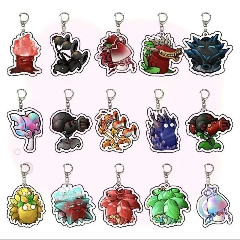 

Брелок из акрила Plants Vs. Zombies, милый, с персонажами игры, аниме-атрибутика, подвеска для рюкзака, украшение для сумки, креативный подарок для друзей