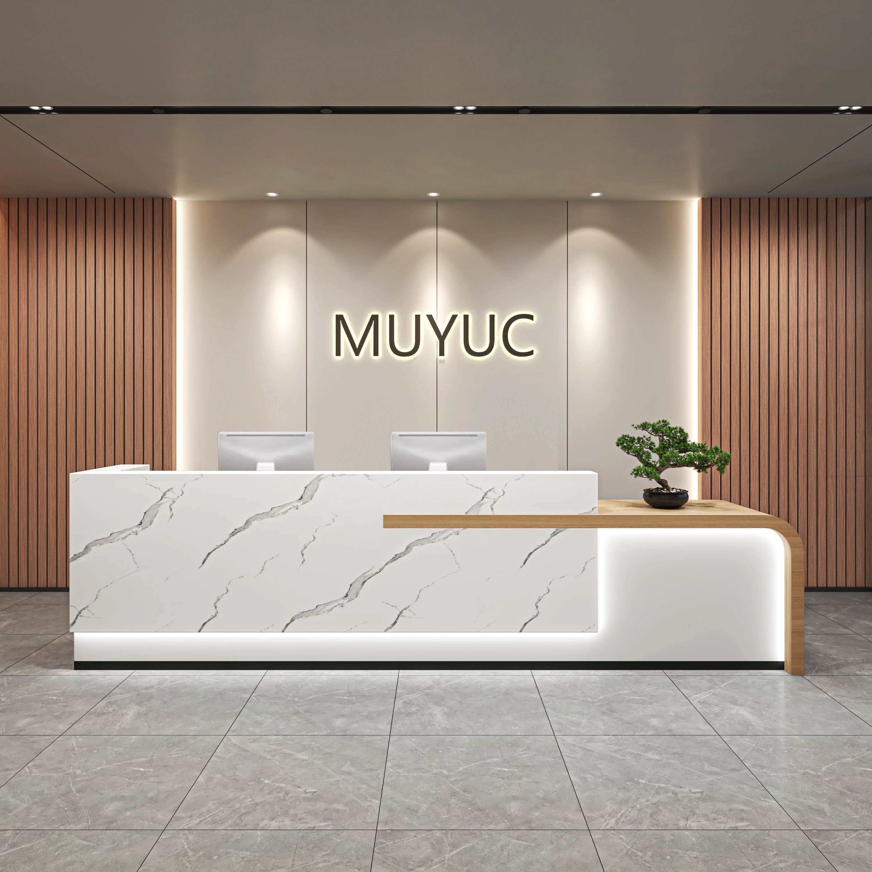 دراسة الرجعية Ampown مكتب الاستقبال مكتب التجميل الجمال مكتب الاستقبال مخزن مكافحة Mostrador دي Tienda الأثاث التجاري #6