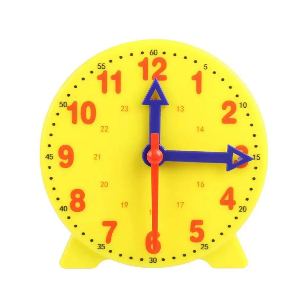 Educational Teaching Clock Demonstration Clock with Synchronized Gears Detachable Hands Dual Time Scale Learning Clock Model