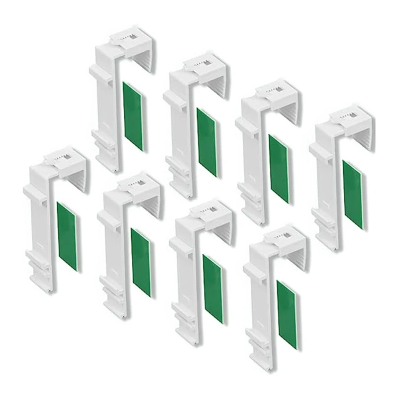 Set of 8 Clamp Holders for Roller Blind Window Shade Curtain Fixing Brackets with Adhesive Back No Drilling Required