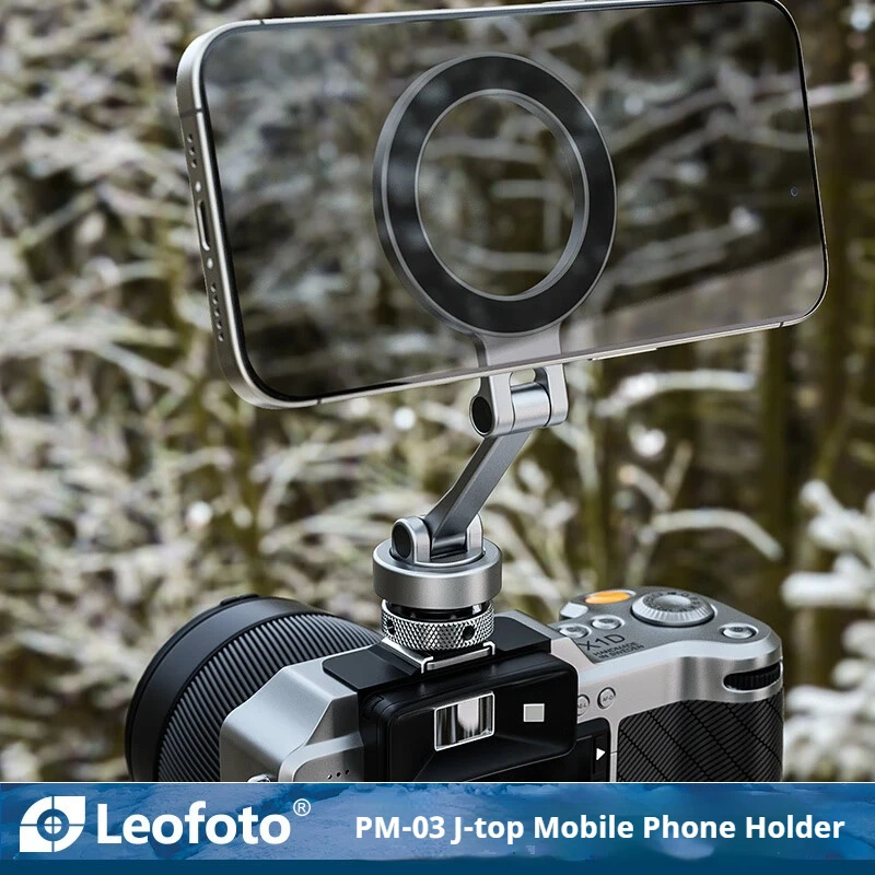 

Leofoto PM-03 New Magnetic Car Phone Mount Multi-Function Camera Cold Shoe Mount & Phone Mount