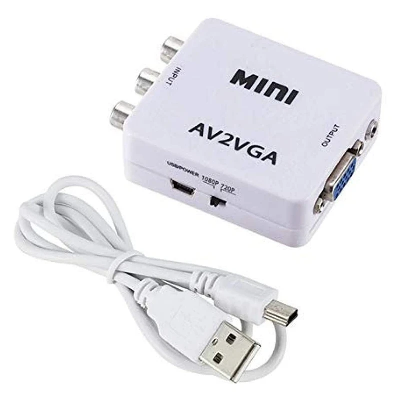 

Mini HD AV2VGA Video Converter Convertor With 3.5Mm Audio AV To VGA Converter Conversor For PC To TV HD Computer To TV