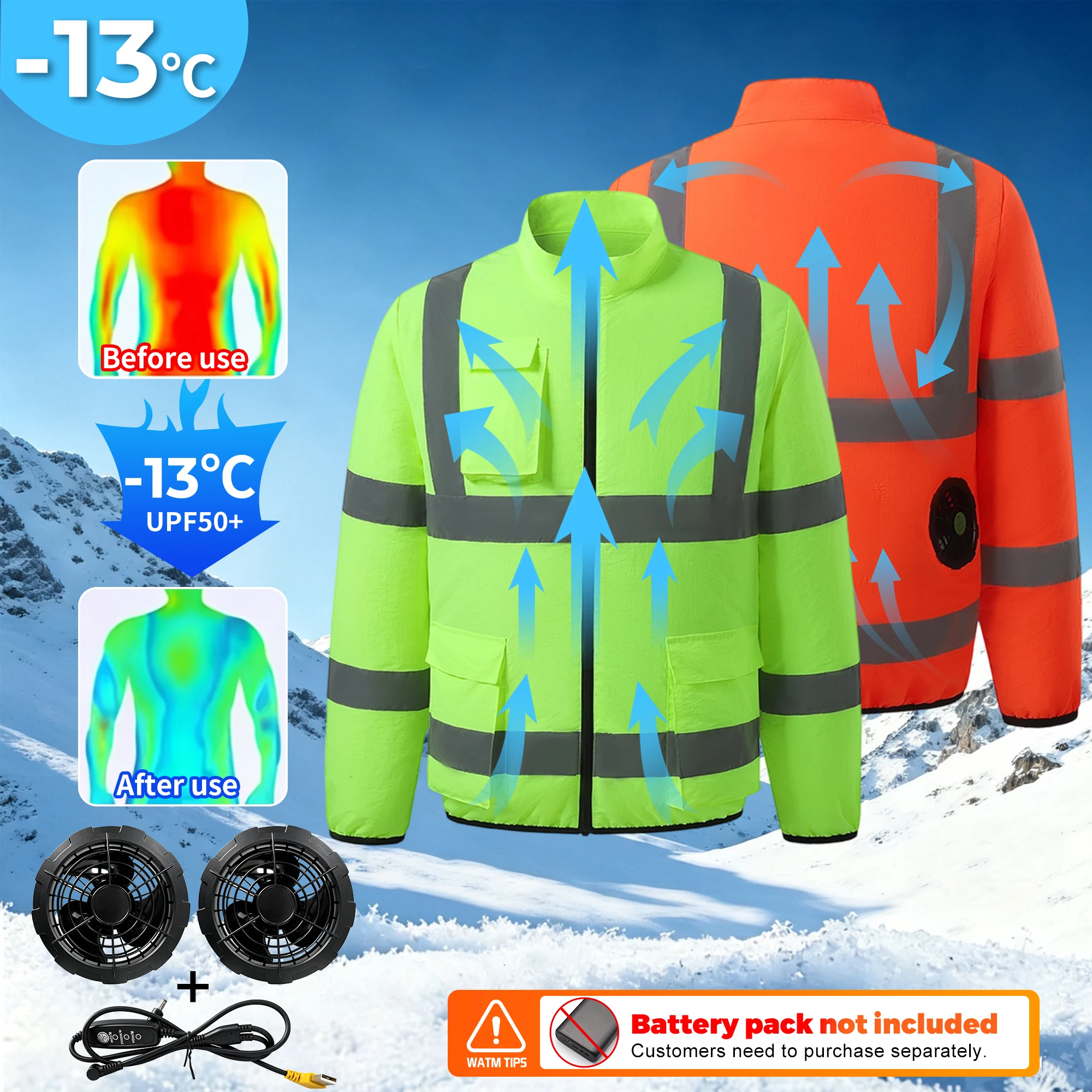 Cooling Fan Vest Hiking Air-conditioned Clothes Men Women Cooling Vest Work Sport Outdoor Camping Fishing Summer Cool Jacket