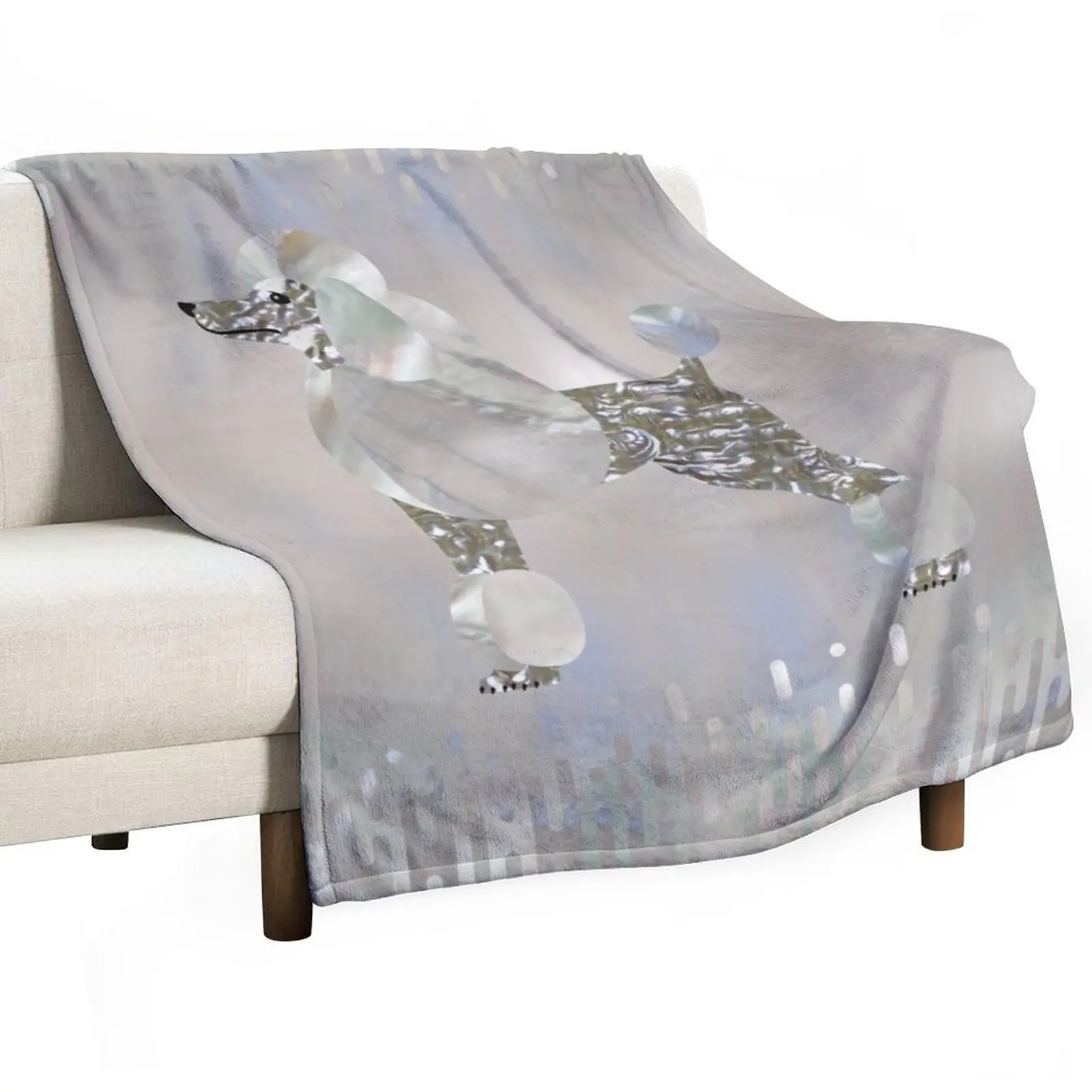 Luxury Pearl and Abalone Poodle Throw Blanket For Decorative Sofa Blankets For Bed Blankets