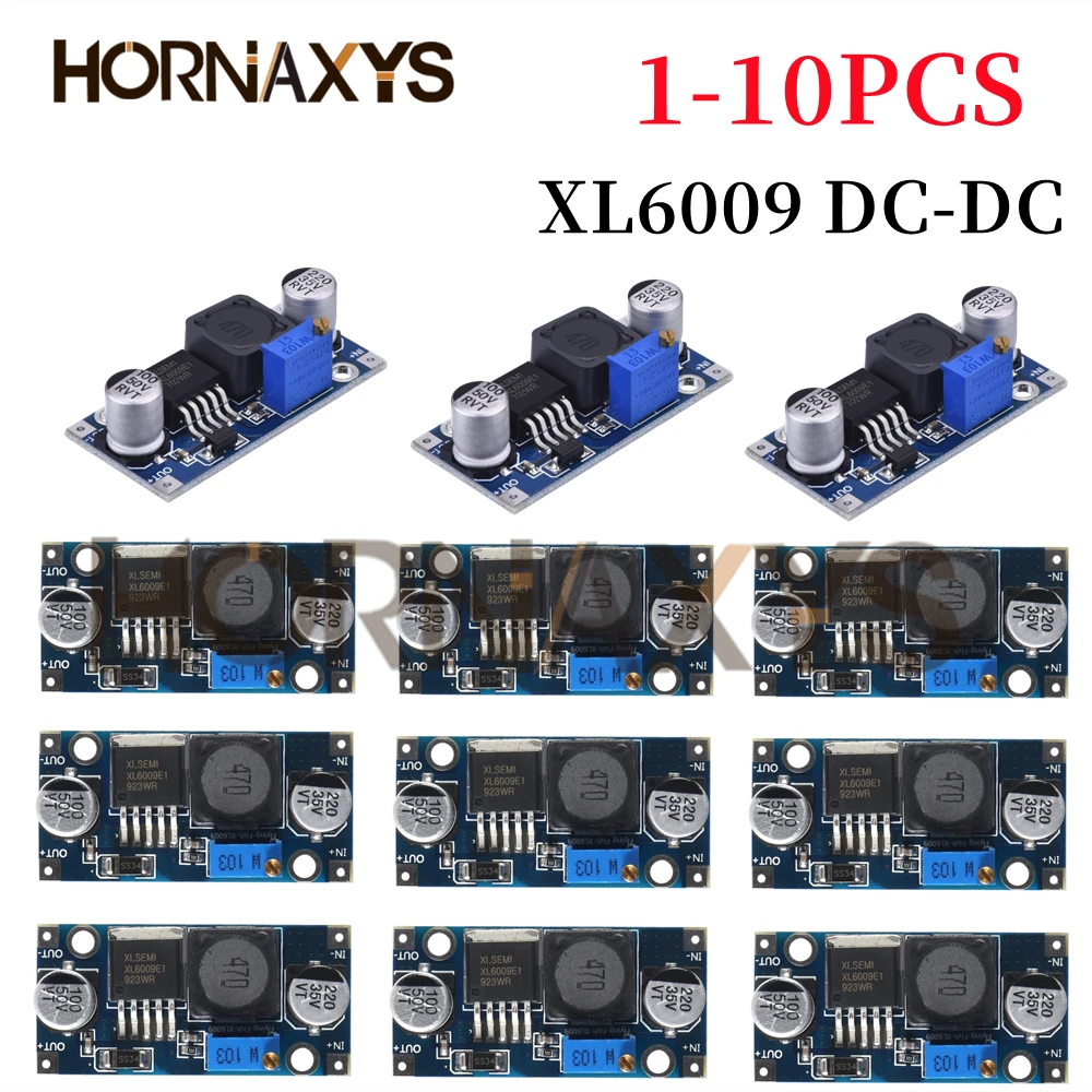 1-10PCS XL6009 4A Boost Converter Step Up Adjustable 15W 5-32V to 5-50V DC-DC Power Supply Module LM2577 Step-up Module