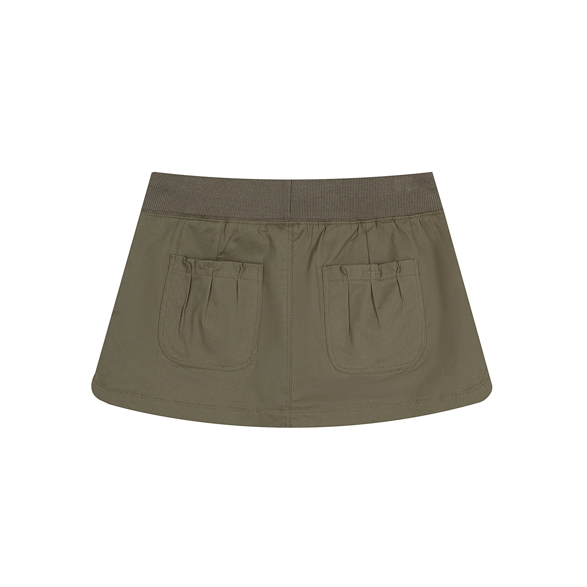 MWJLPWQ Quick Dry Mini Skort Ribbed Elastic Drawstring Waist Side Split Pocket Embroidery Women Y2k Casual Bottom Unisex 16982
