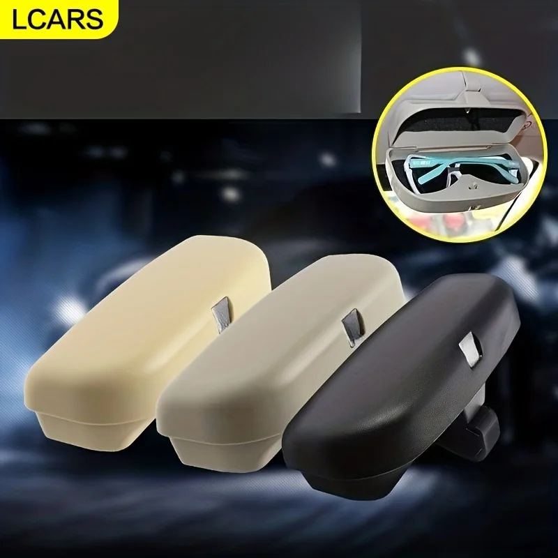 Lcars Car Sun Visor Storage Box, Car-Mounted Glasses Case, No Drilling Required for Installation, Sun Visor Sunglasses Storage Clip, Car Interior Sunglasses Storage Box, Universal Model Suitable for Most Cars, Car Sun Visor Accessories