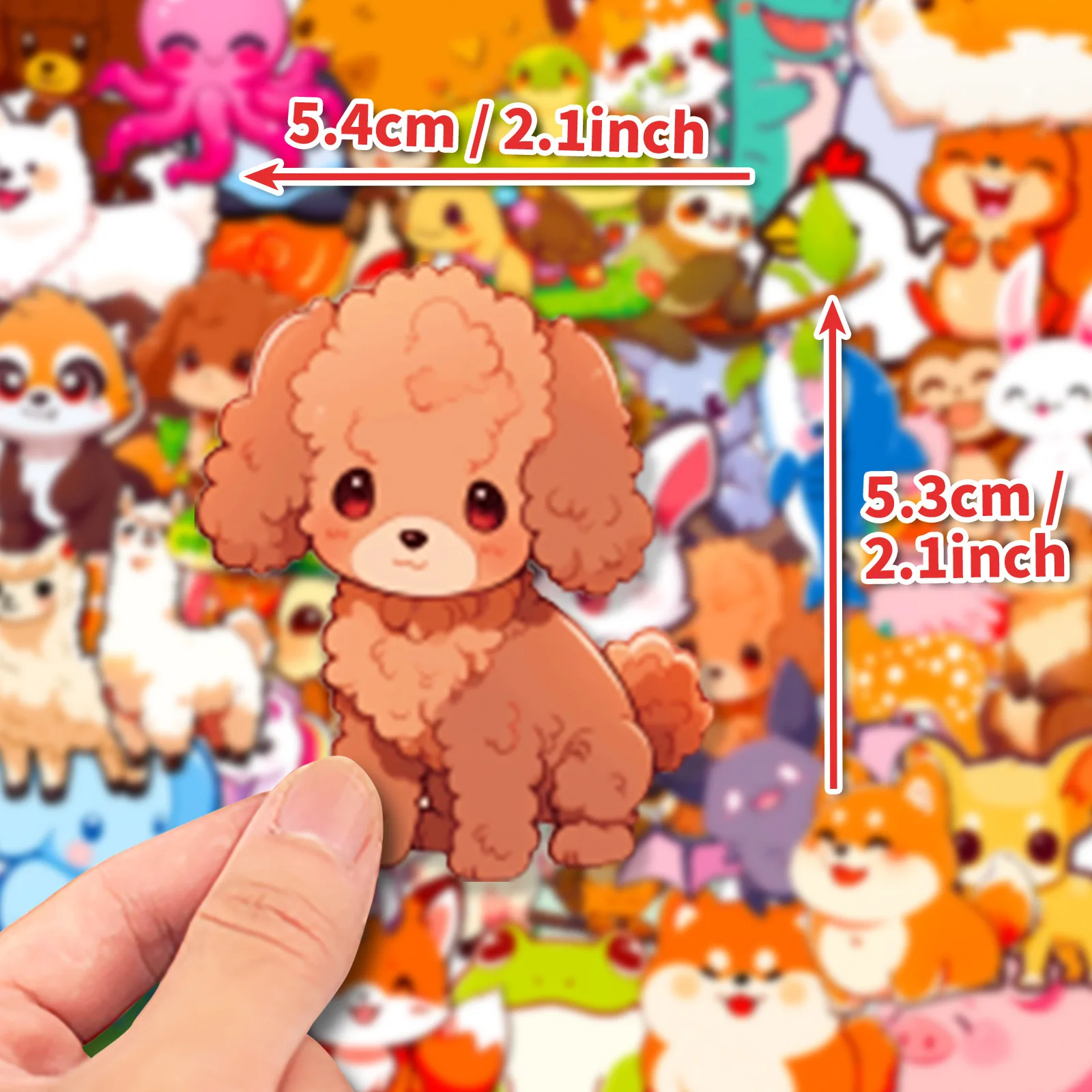 50 pcs/set Cute Little Animals Cartoon PVC Waterproof Stickers Scrapbooking Diy Journal Stationery Gift Cute Sticker Gift Prizes