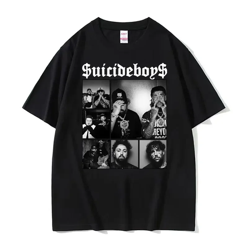 Suicideboy Era Tour Graphic T-shirt Mens Clothing Harajuku Hip Hop Rock T Shirts Unisex 100% Cotton Oversized T Shirt Streetwear