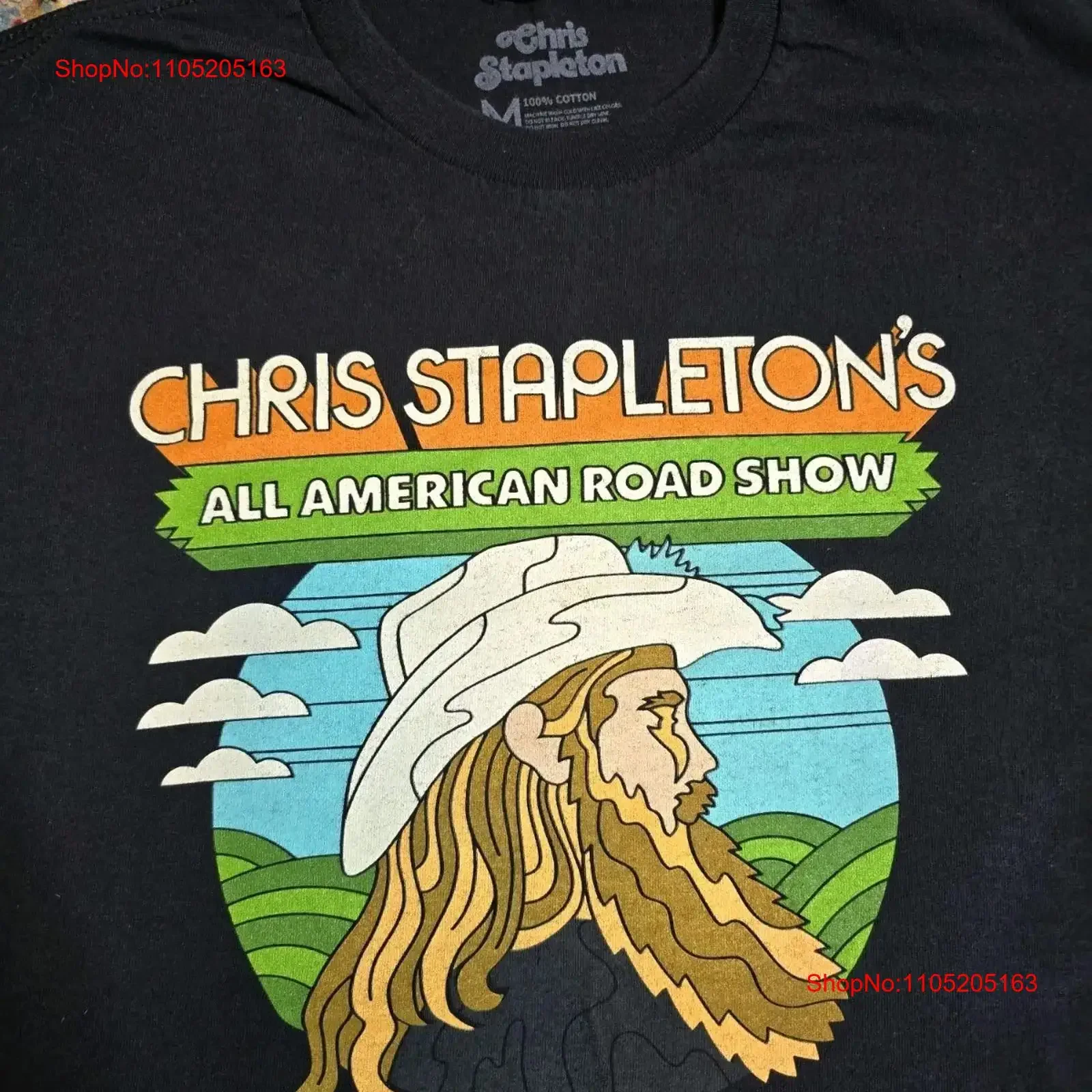 

Chris Stapleton All American Road Show 2022 Tour T Shirt Double Sided Men's Sz M vintage Washed streetwear homme fashion