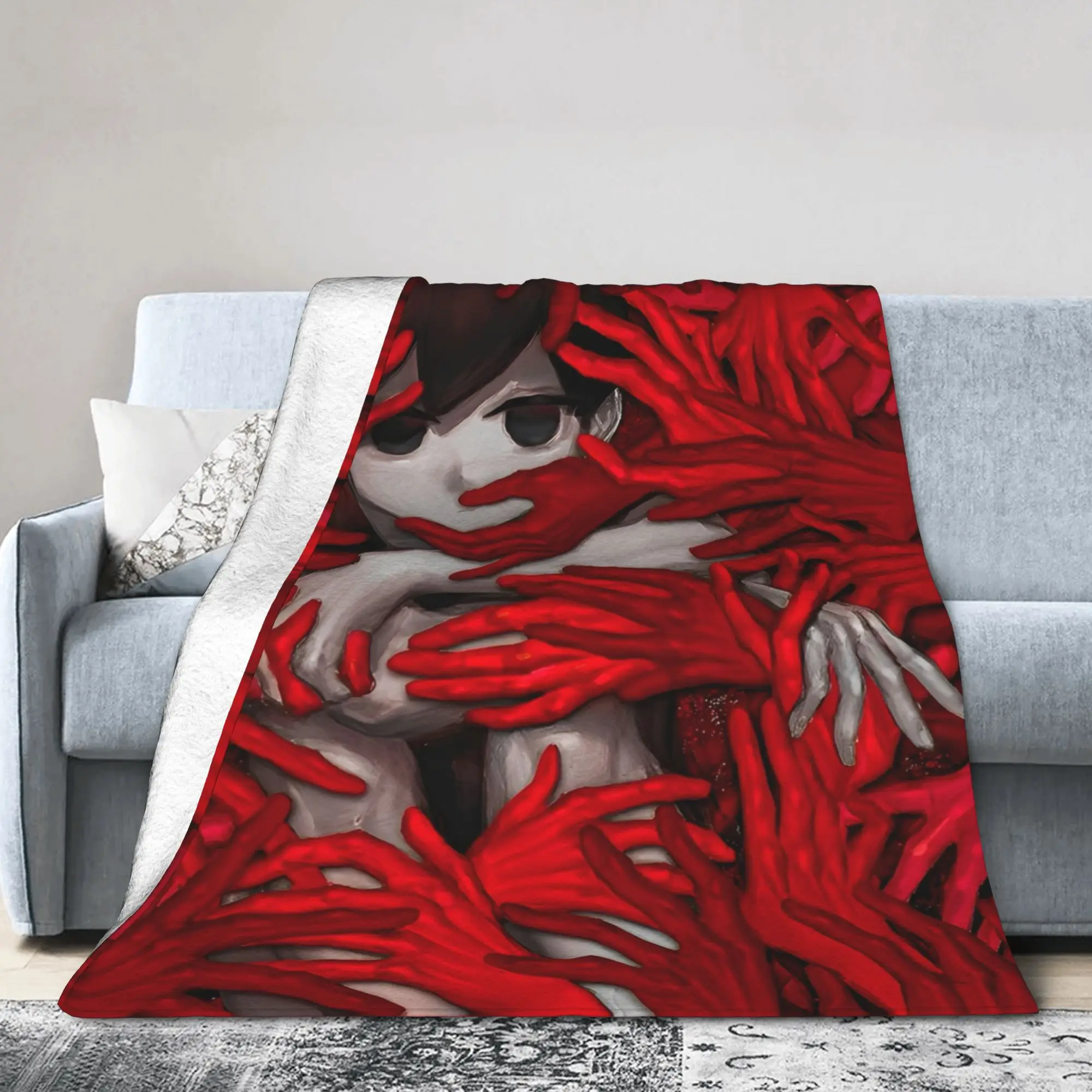 Super Warm Blankets Picnic Game Sunny Omori Fanart Art Omori Game Throw Blanket  Flannel Bedspread For Couch Bed Sofa Bed Cover