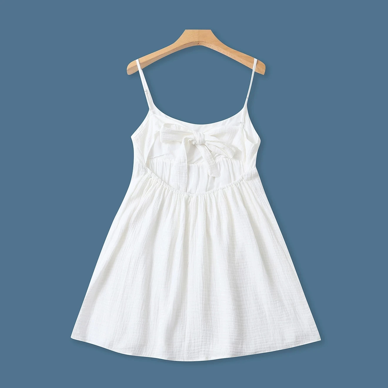 Vestido corto sexy sin espalda para mujer, estilo bohemio, para playa, mini vestido de fiesta, camisón de algodón y lino para verano