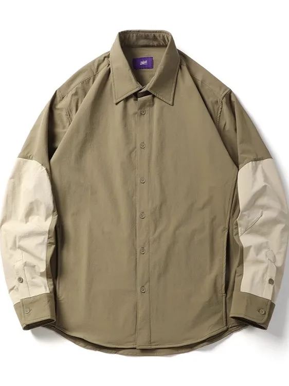 

Мужская уличная куртка с длинными рукавами в стиле ретро, с лоскутным узором, рабочая одежда, функциональная верхняя одежда с множеством карманов, весенняя молодежная мода