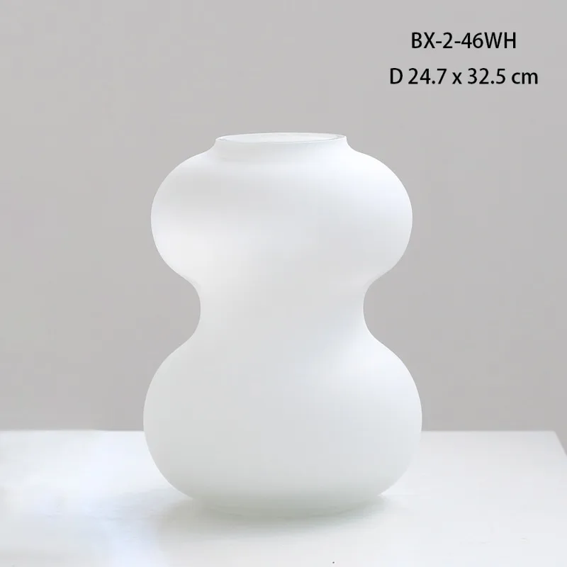 Simple medieval white porcelain glass flower donut vase desktop living room hotel soft decoration