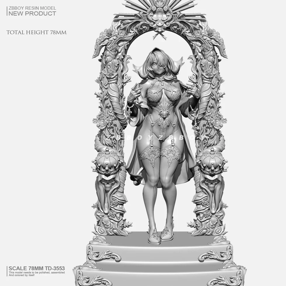 

78mm Resin model kits figure beauty colorless and self-assembled TD-3553