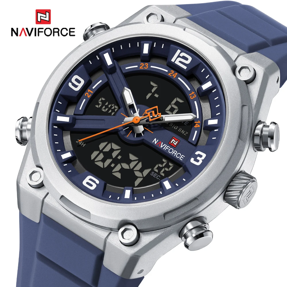 NAVIFORCE Fashion Men Watch Luxury Brand Sport Watch For Men Chronograph Quartz Wristwatch Military Waterproof Steel Band Clock