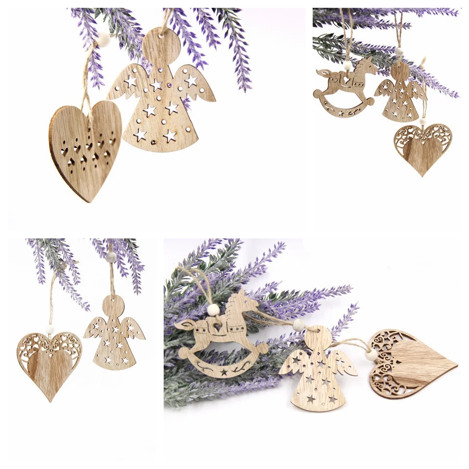 5PCS Multi-style Love Angels Cute Wooden Crafts Wedding Valentine\'s Day Party Children Birthday Party Decoration Supplies