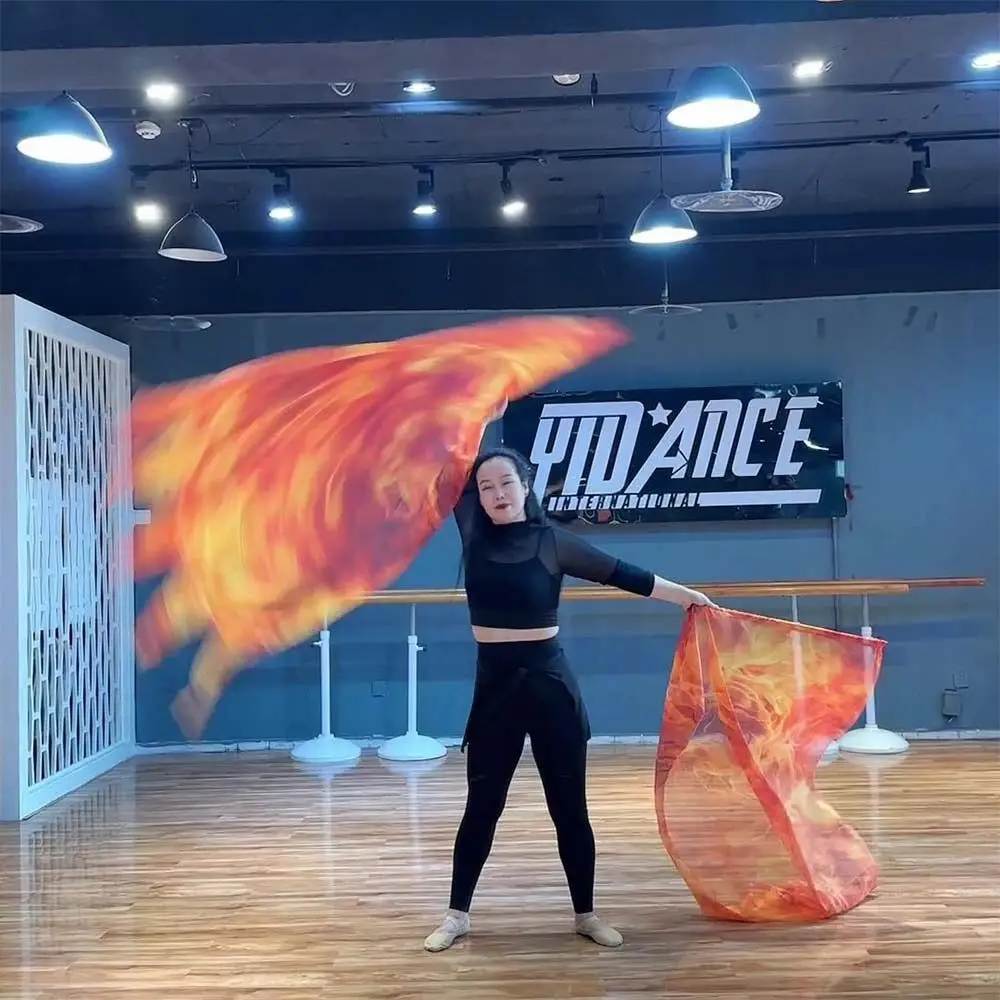 with Telescopic Sticks Belly Dance Accessories Props Scalable Rods Lightweight Colorful Scarves Flag Multicolor