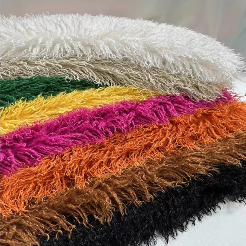 

5-7cm High End Plush Imitation Sheep Beach Hair Fur Fabric Lamb Curly Hair Australian Sheep Plush Clothing Decoration DIY Fabric