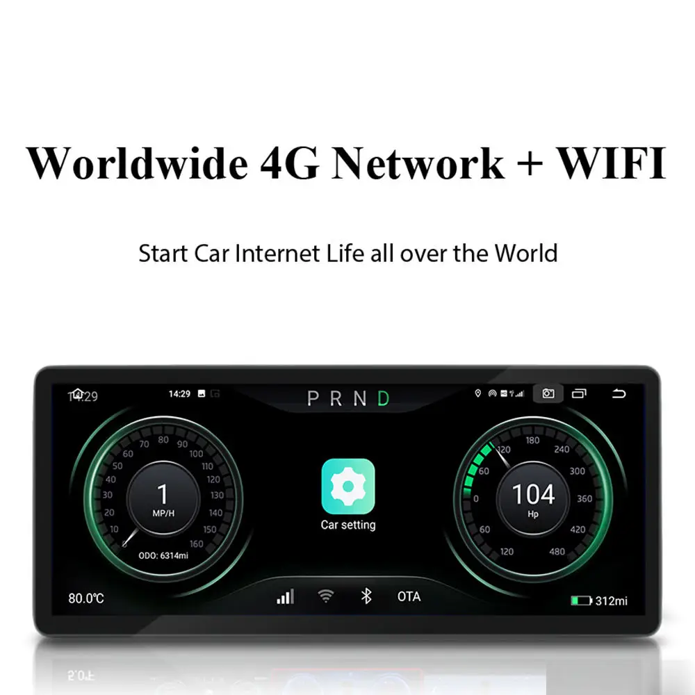 10,3 Zoll Auto Digital Dashboard Auto Android 12,0 Wireless Carplay Ota 4G GPS Wifi Bt Fm Modell 3/Y Instrument Panel