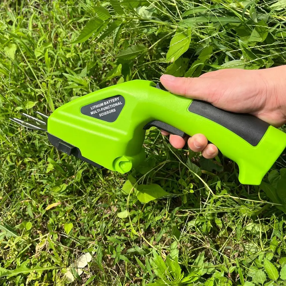 Rechargeable 2 In 1 Electric Hedge Trimmer Cordless One-handed Hedge Cutter Weeding Shear Pruning Mower Garden