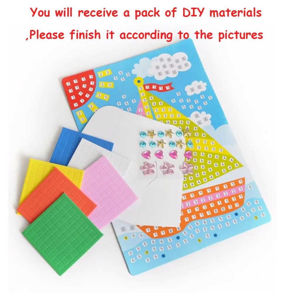 Desenhos animados artes educacionais iniciais artesanato eva espuma 3d mosaicos quebra-cabeça adesivos desenhar brinquedos